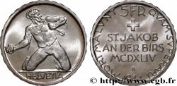 SWITZERLAND 5 Francs 500e anniversaire de la Bataille de Saint-Jacques sur la Birse 1944 Berne MS 