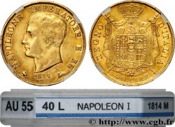 ITALIE - ROYAUME D ITALIE - NAPOLÉON Ier 40 Lire 1814 Milan