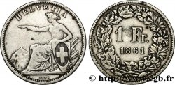 SVIZZERA  1 Franc Helvetia assise 1861 Berne