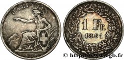 SUISSE 1 Franc Helvetia assise 1861 Berne
