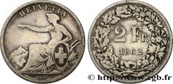 SWITZERLAND 2 Francs Helvetia 1862 Berne