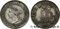 CEYLON 10 Cents Victoria 1893 
