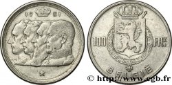 BELGIQUE 100 Francs Quatre rois de Belgique, légende flamande 1951 
