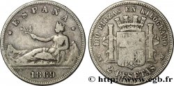 SPAIN 2 Pesetas 1869 Madrid VF 