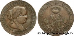 ESPAÑA 5 Centimos de Escudo Isabelle II 1866 Oeschger Mesdach & CO