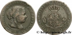 ESPAGNE 2 1/2 Centimos de Escudo Isabelle II 1868 Oeschger Mesdach & CO