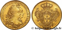 BRÉSIL - MARIE Ire et PIERRE III Peça ou 6400 Reis 1782 Rio de Janeiro SPL 
