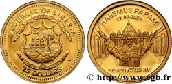 LIBERIA 25 Dollars Proof Élection du Pape Benoît XVI 2005 
