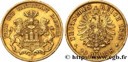 ALLEMAGNE - VILLE LIBRE DE HAMBOURG 20 Mark 1878 Hambourg