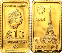SOLOMON ISLANDS 10 Dollars Proof Tour Eiffel 2014 