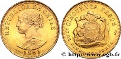 CHILI 50 Pesos or ou 5 condores 1961 Santiago SPL 