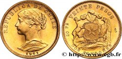 CHILI 20 Pesos 1961 Santiago SUP 
