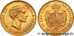 ESPAÑA 25 Pesetas Alphonse XII 1877 Madrid EBC 