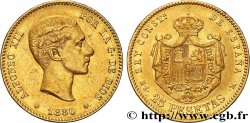 ESPAGNE 25 Pesetas Alphonse XII 1880 Madrid TTB+ 