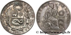 PERU 1 Sol Liberté assise 1883 Lima AU 