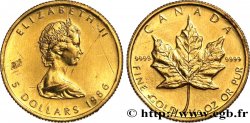 CANADA 5 Dollars or  Maple leaf  1986  SUP 