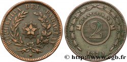 PARAGUAY 2 Centesimos 1870 Heaton XF 