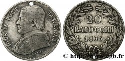 VATICAN ET ÉTATS PONTIFICAUX 20 Baiocchi Pie IX an XX 1865 Rome