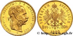 AUSTRIA 8 Florins ou 20 Francs or François-Joseph Ier 1880 Vienne