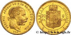 UNGARN 20 Francs or ou 8 Forint François-Joseph Ier 1871 Kremnitz