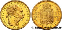 HUNGARY 20 Francs or ou 8 Forint François-Joseph Ier 1885 Kremnitz