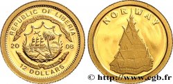 LIBERIA 12 Dollars Proof Norvège 2008 