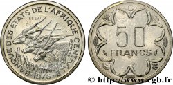 ZENTRALAFRIKANISCHE LÄNDER Essai de 50 Francs antilopes lettre ‘C’ Congo 1976 Paris