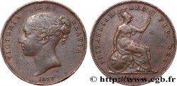 ROYAUME-UNI 1 Penny Victoria “tête jeune” 1857  TTB 