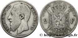 BELGIQUE 2 Francs Léopold II légende française 1867 