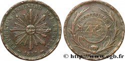 URUGUAY 40 Centesimos 1857 Lyon  VF 
