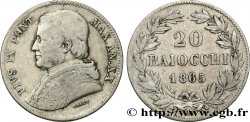 VATICAN ET ÉTATS PONTIFICAUX 20 Baiocchi Pie IX an XX 1865 Rome