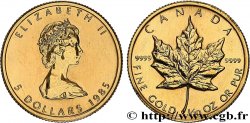 CANADA 5 Dollars or  Maple leaf  1985 