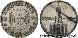 GERMANY 2 Reichsmark Commémoration du serment du 21 mars 1933 en l’église de la garnison de Potsdam 1934 Munich