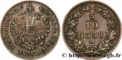 ITALIE - LOMBARDIE-VENITIE 5/10 Kreuzer aigle bicéphale 1858 Milan SUP 