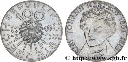 AUTRICHE 100 Schilling 175e anniversaire de la naissance de Johann Nestroy, comédien et dramaturge viennois 1976 monnaie nettoyée