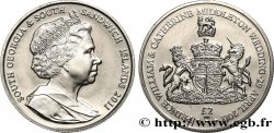 SÜDGEORGIEN UND DIE SÜDLICHEN SANDWICHINSELN 2 Pounds (2 Livres) Proof Mariage du Prince William et de Kate Middleton 2011 Pobjoy Mint