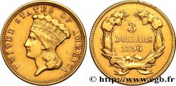 ÉTATS-UNIS D AMÉRIQUE 3 Dollars ”Indian Princess” 1856 Philadelphie TTB+/TTB 