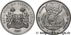 SIERRA LEONE 1 Dollar Proof 10e anniversaire de la mort de la princesse Diana 2007 Pobjoy Mint