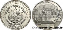 LIBERIA 20 Dollars Proof Helsinki 2000 
