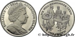 ASCENSION ISLAND 1 Crown Centenaire de la Première Guerre Mondiale - Cimetière de la Somme 2014 Pobjoy Mint