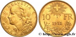 SUISSE 10 Francs or  Vreneli  1913 Berne