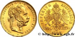 ÖSTERREICH 8 Florins ou 20 Francs or François-Joseph Ier 1892 Vienne
