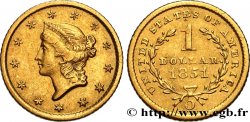 ÉTATS-UNIS D AMÉRIQUE 1 Dollar Or  Liberty head  1er type 1851 La Nouvelle-Orléans