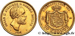 SWEDEN 10 Kronor Oscar II, 1er type 1874 Stockholm