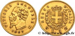 ITALIE 5 Lire Victor-Emmanuel II 1863 Turin