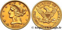 ÉTATS-UNIS D AMÉRIQUE 5 Dollars  Liberty  1904 Philadelphie