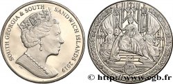 GEORGIA DEL SUD E ISOLE SANDWICH MERIDIONALI 2 Pounds (2 Livres) Proof Sceau de la reine Victoria sur le trône 2019 Pobjoy Mint