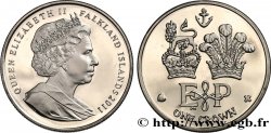 FALKLAND ISLANDS 1 Crown Proof Anniversaire de la reine Élisabeth II et du Prince Philippe 2011 Pobjoy Mint