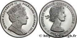 FALKLAND 1 Crown Proof Maison de Windsor - Élisabeth II 2017 Pobjoy Mint