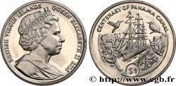 ÎLES VIERGES BRITANNIQUES 1 Dollar Proof Centenaire du Canal de Panama 2014 Pobjoy Mint